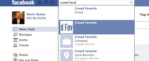 Crowd Favorite fragmentation on Facebook