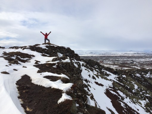 Rachel on top of Kerið