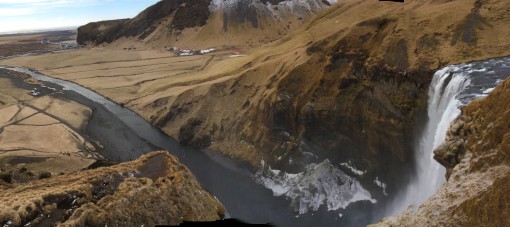 Panorama above Skógafoss