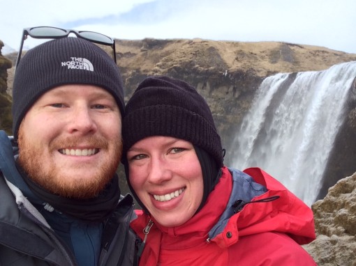 Devin and Rachel at Skógafoss