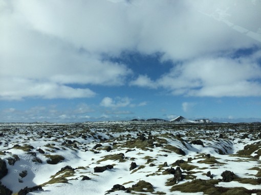 Volcanic landscape in Iceland near Blue Lagoon